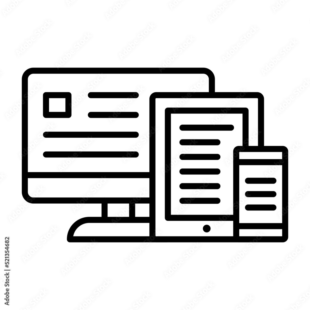 Poster responsive design line icon