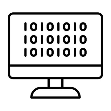 Binary Code Line Icon