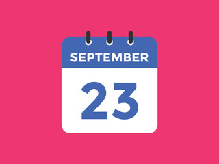 september 23 calendar reminder. 23th september daily calendar icon template. Vector illustration 
