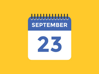 september 23 calendar reminder. 23th september daily calendar icon template. Vector illustration 
