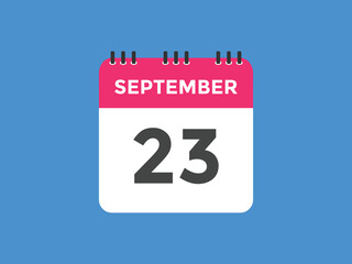 september 23 calendar reminder. 23th september daily calendar icon template. Vector illustration 
