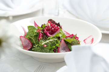 Vegetable salad, on a white background, food photography.
