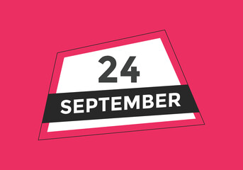 september 24 Calendar icon Design. Calendar Date 24th september. Calendar template 
