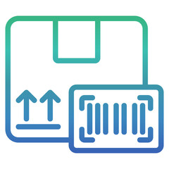 Barcode , Warehouse gradient icon.