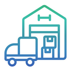 Warehouse gradient icon.
