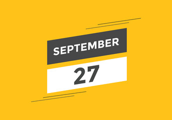 september 27 Calendar icon Design. Calendar Date 27th september. Calendar template 
