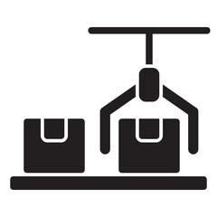 Conveyor , Warehouse solid icon.