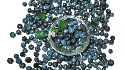 blueberry on a plate with leaves