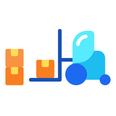 Forklift , Warehouse flat icon.