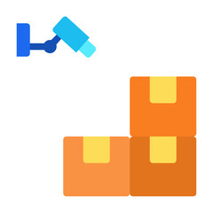 CCTV , Warehouse flat icon.