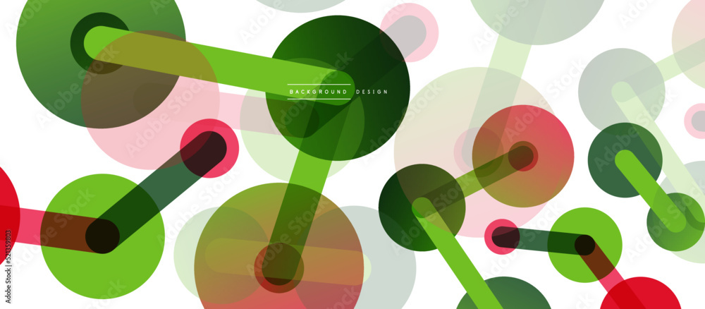 Poster line points connections geometric abstract background. circles connected by lines. trendy techno bus
