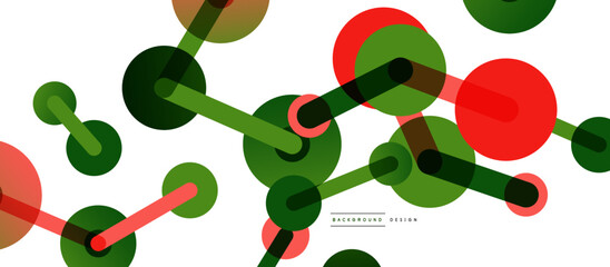 Abstract background. Round dots connected by lines. Trendy techno business template for wallpaper, banner, background or landing