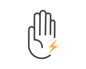 Obraz premium High voltage sign. warning sign, electrical hazard sign. Vector illustration. on white background