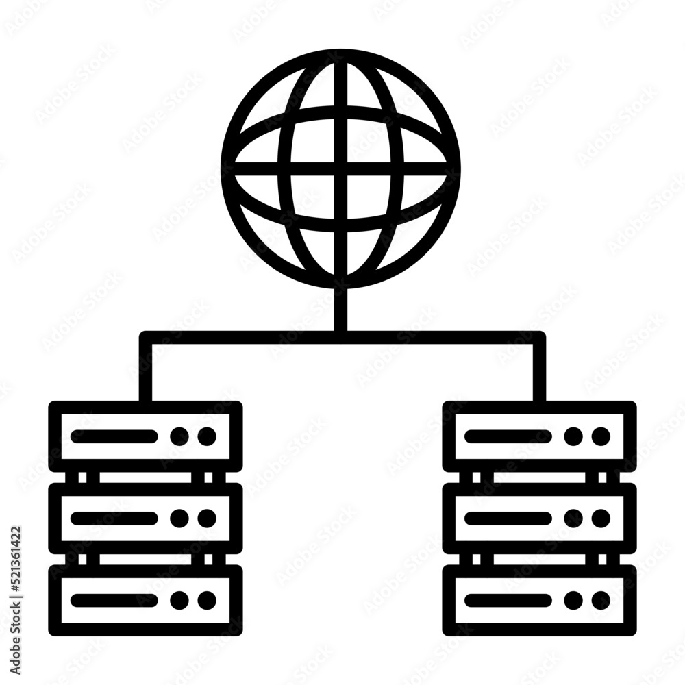 Poster web hosting line icon