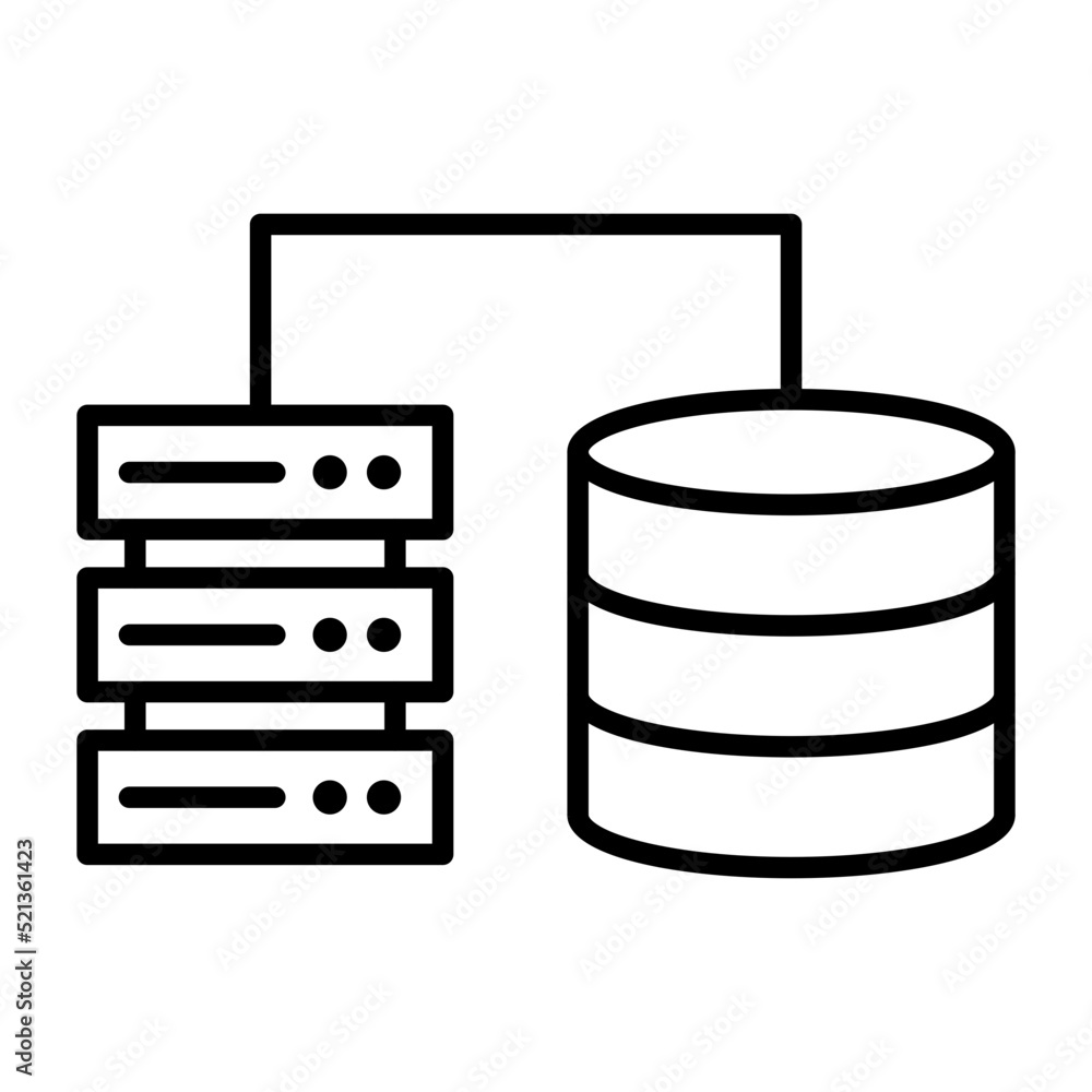 Poster database line icon