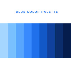 Blue color palette vector illustration isolated on white background