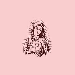 HIGH QUALITY MOTHER MARIA VECTOR FOR HOME WALL DESIGN, T-shirts and tattoos