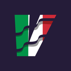 Italy Alphabet Flag V