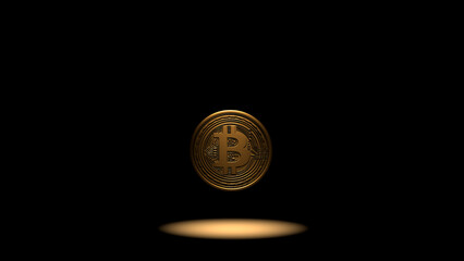 3D render crypto currency and bitcoin concept idea