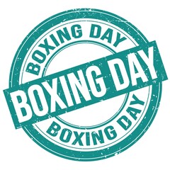 BOXING DAY text written on blue round stamp sign