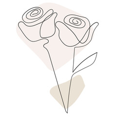 Rose flower line art. Contour drawing. Minimalism art.