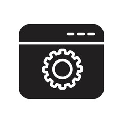 Web Optimization icon design. Website and gear linear style sign for mobile concept and web design. vector illustration