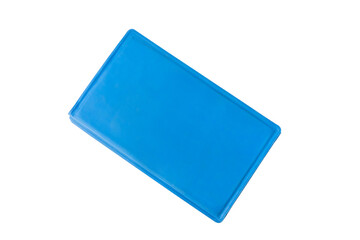 Blue pet cooling mat or rug isolated on white background with clipping path