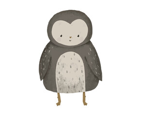 cute forest winter animals, childish illustration