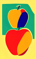 colorful illustration of an apple