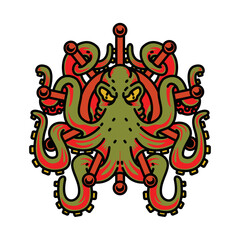 Octopus and sword graphic illustration vector art t-shirt design