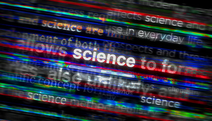 Headline titles media with Science and education 3d illustration