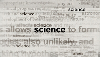 Headline titles media with Science and education 3d illustration