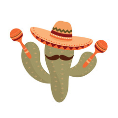 illustration of funny cactus character