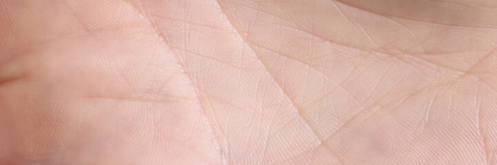 Close-up of a macro line on a white palm arm
