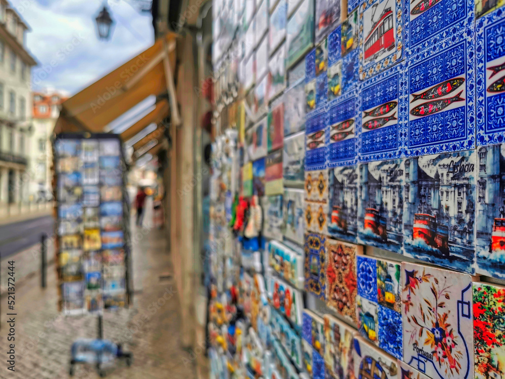 Wall mural One of the many souvenir shops of Lisbon