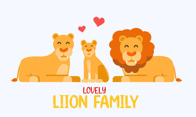 Obraz na płótnie Canvas cute lion family vector illustration , lovely lion family