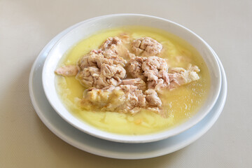 Turkish Traditional Tripe Soup. Iskembe, beyran, kelle paca corbasi.