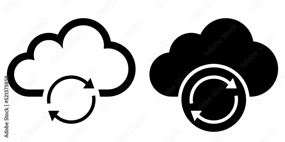 Poster ofvs53 outlinefilledvectorsign ofvs - update cloud vector icon . isolated transparent . backup and s