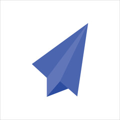 Paper airplane. Vector illustration isolated on white background.