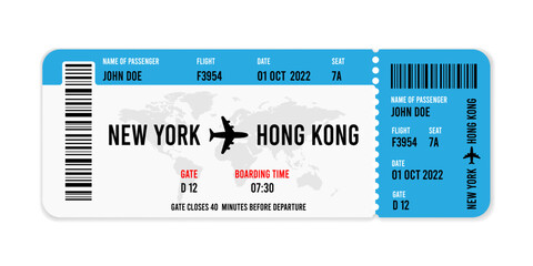 Air plane tickets set illustration