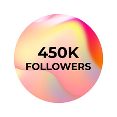 THANK YOU 450K FOLLOWERS CELEBRATION TEMPLATE DESIGN WITH GRADIENT COLOR VECTOR
