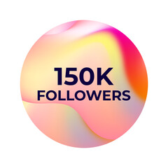 THANK YOU 150K FOLLOWERS CELEBRATION TEMPLATE DESIGN WITH GRADIENT COLOR VECTOR