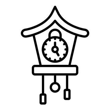 recommend clip art: Cuckoo Clock Line Icon