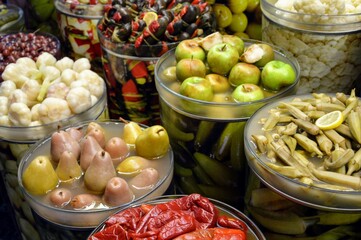 pickled vegetables in the market