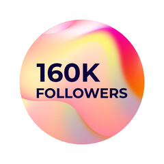 THANK YOU 160K FOLLOWERS CELEBRATION TEMPLATE DESIGN WITH GRADIENT COLOR VECTOR