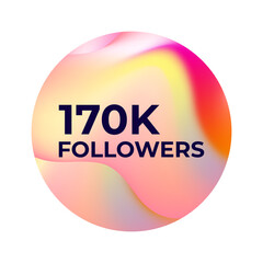 THANK YOU 170K FOLLOWERS CELEBRATION TEMPLATE DESIGN WITH GRADIENT COLOR VECTOR