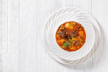 Beef Bourguignon, Beef Burgundy in a white bowl