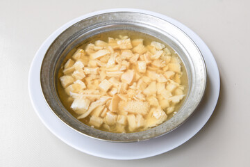 Turkish Traditional Tripe Soup. Iskembe, beyran, kelle paca corbasi.