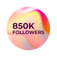 THANK YOU 850K FOLLOWERS CELEBRATION TEMPLATE DESIGN WITH GRADIENT COLOR VECTOR