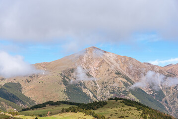 Morning landscape in the high mountains (Peak of Costabona, Pyrenees Mountains)